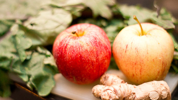 apples, ginger and kale