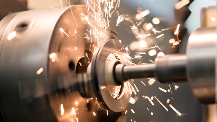 sparks flying from machinery